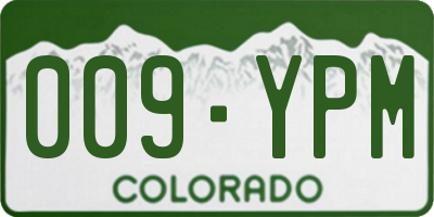 CO license plate 009YPM