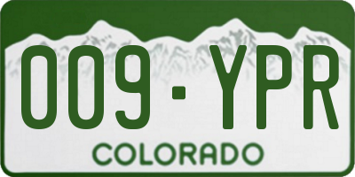 CO license plate 009YPR