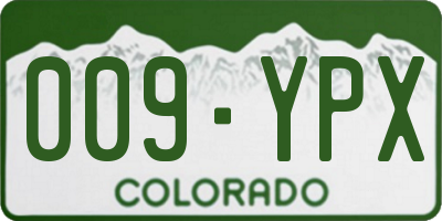 CO license plate 009YPX