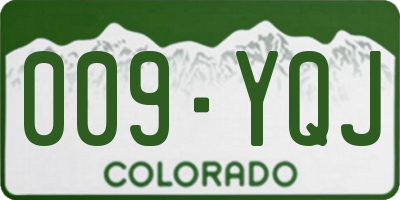 CO license plate 009YQJ