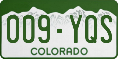 CO license plate 009YQS