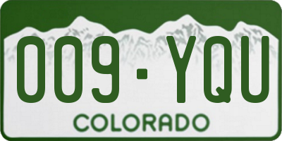 CO license plate 009YQU