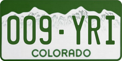 CO license plate 009YRI