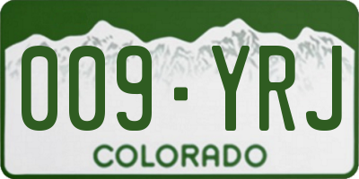 CO license plate 009YRJ