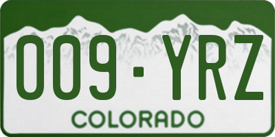 CO license plate 009YRZ