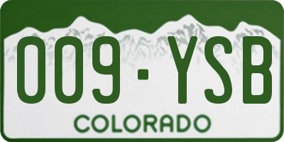 CO license plate 009YSB