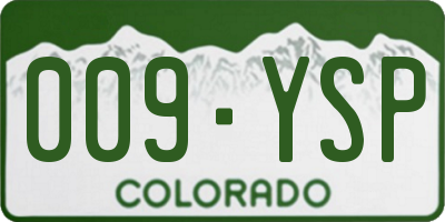 CO license plate 009YSP