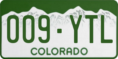 CO license plate 009YTL