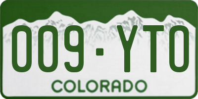 CO license plate 009YTO