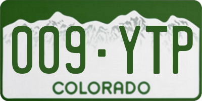 CO license plate 009YTP