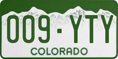 CO license plate 009YTY