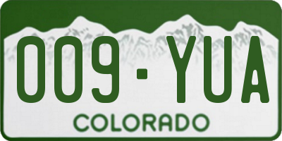 CO license plate 009YUA