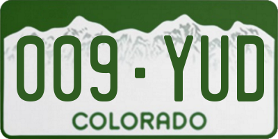 CO license plate 009YUD