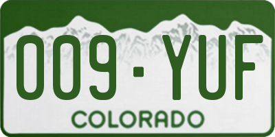 CO license plate 009YUF