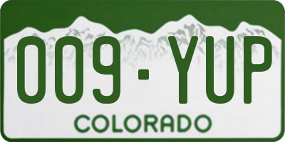 CO license plate 009YUP