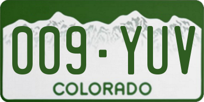 CO license plate 009YUV
