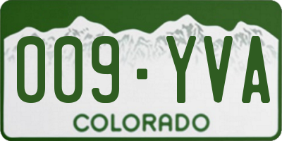 CO license plate 009YVA