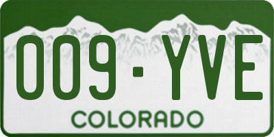 CO license plate 009YVE