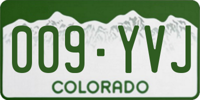 CO license plate 009YVJ