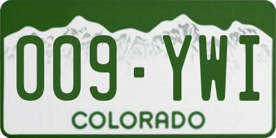 CO license plate 009YWI