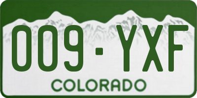 CO license plate 009YXF