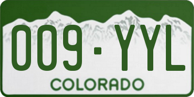 CO license plate 009YYL