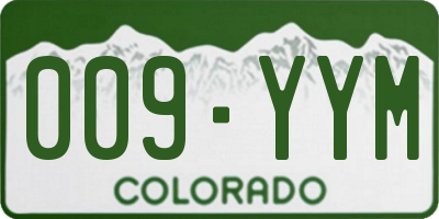 CO license plate 009YYM