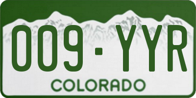 CO license plate 009YYR