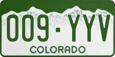 CO license plate 009YYV