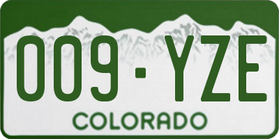 CO license plate 009YZE