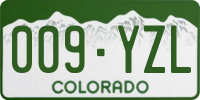 CO license plate 009YZL