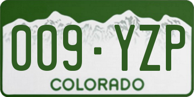 CO license plate 009YZP