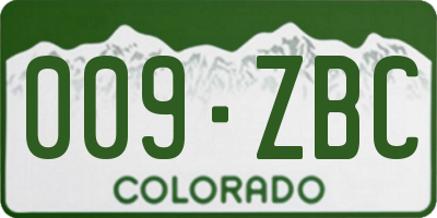 CO license plate 009ZBC