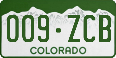 CO license plate 009ZCB