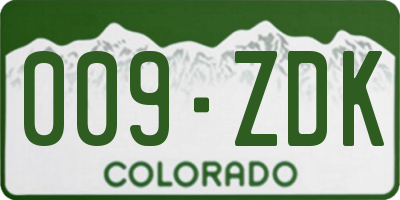 CO license plate 009ZDK