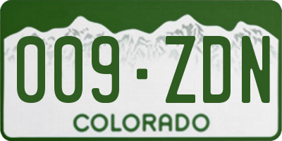 CO license plate 009ZDN