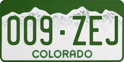 CO license plate 009ZEJ