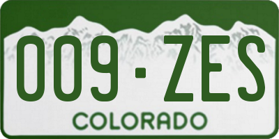 CO license plate 009ZES