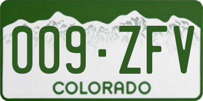 CO license plate 009ZFV