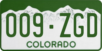 CO license plate 009ZGD