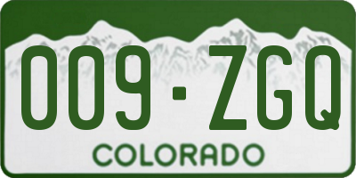 CO license plate 009ZGQ