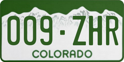 CO license plate 009ZHR