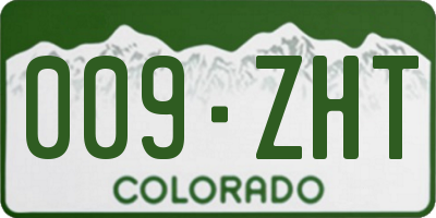CO license plate 009ZHT