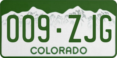 CO license plate 009ZJG