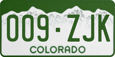 CO license plate 009ZJK