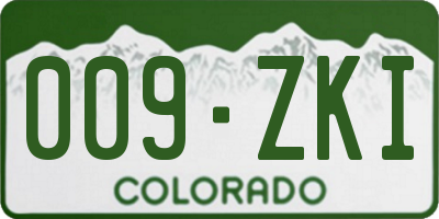 CO license plate 009ZKI