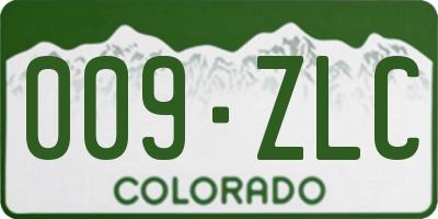 CO license plate 009ZLC