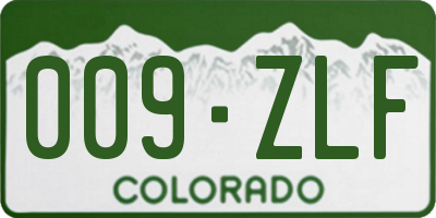 CO license plate 009ZLF