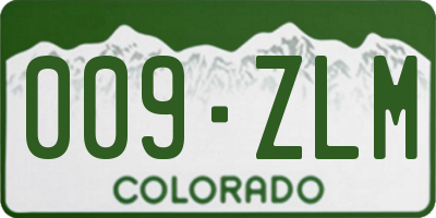 CO license plate 009ZLM