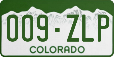 CO license plate 009ZLP